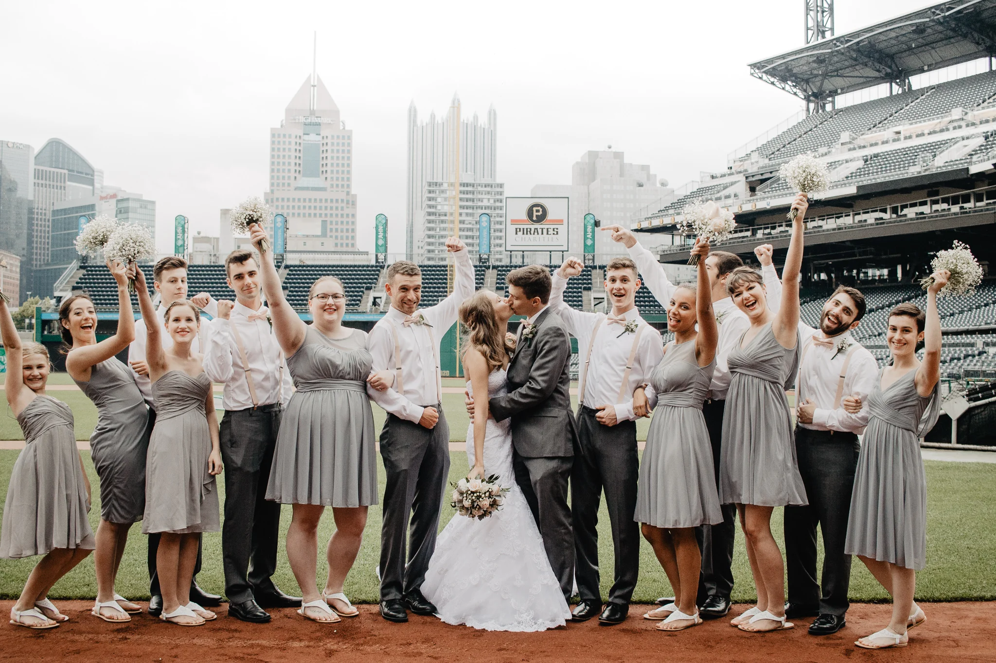 Blush + Gray Pittsburgh PNC Park Wedding | Ohio Wedding Photographer | Catherine Milliron Photography