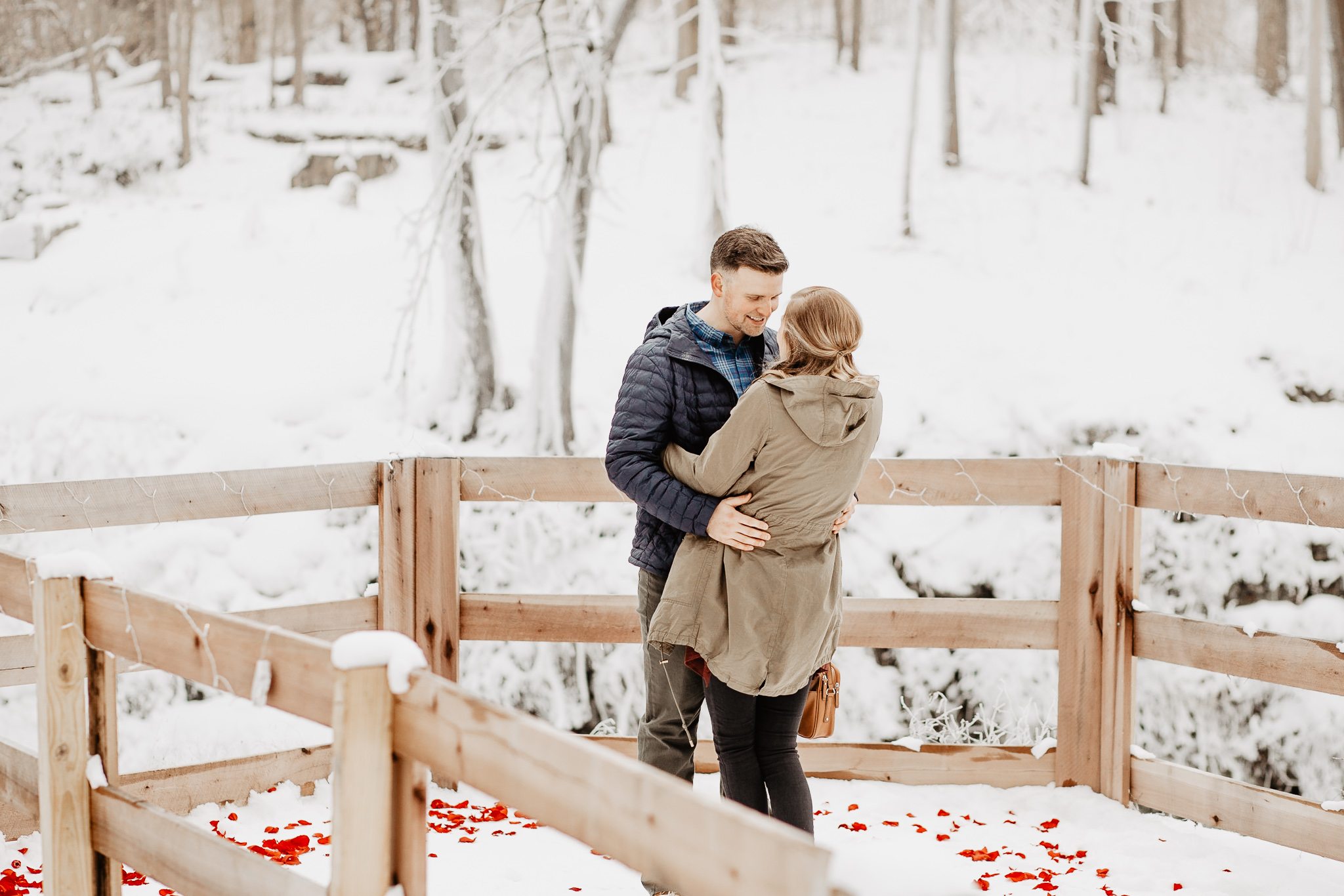 Anna + Stephen | Ohio Waterfall Winter Surprise Proposal | Columbus Wedding + Engagement Photographer | Catherine Milliron Photography