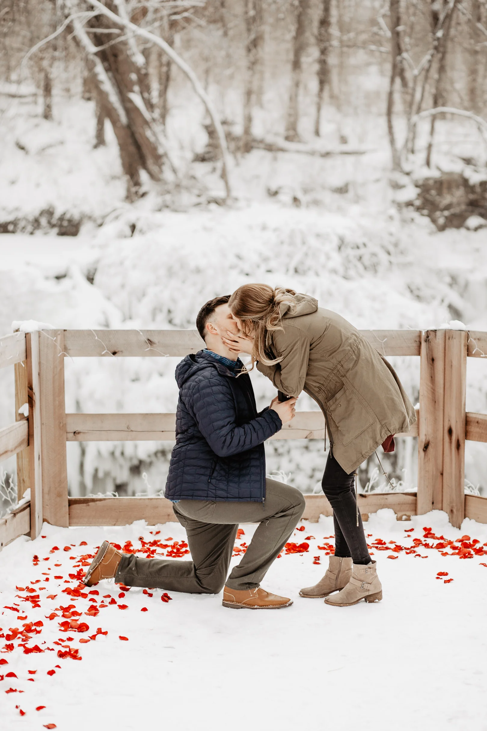 Anna + Stephen | Ohio Waterfall Winter Surprise Proposal | Columbus Wedding + Engagement Photographer | Catherine Milliron Photography