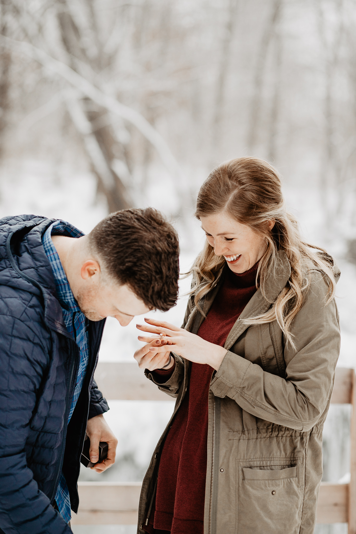 Anna + Stephen | Ohio Waterfall Winter Surprise Proposal | Columbus Wedding + Engagement Photographer | Catherine Milliron Photography