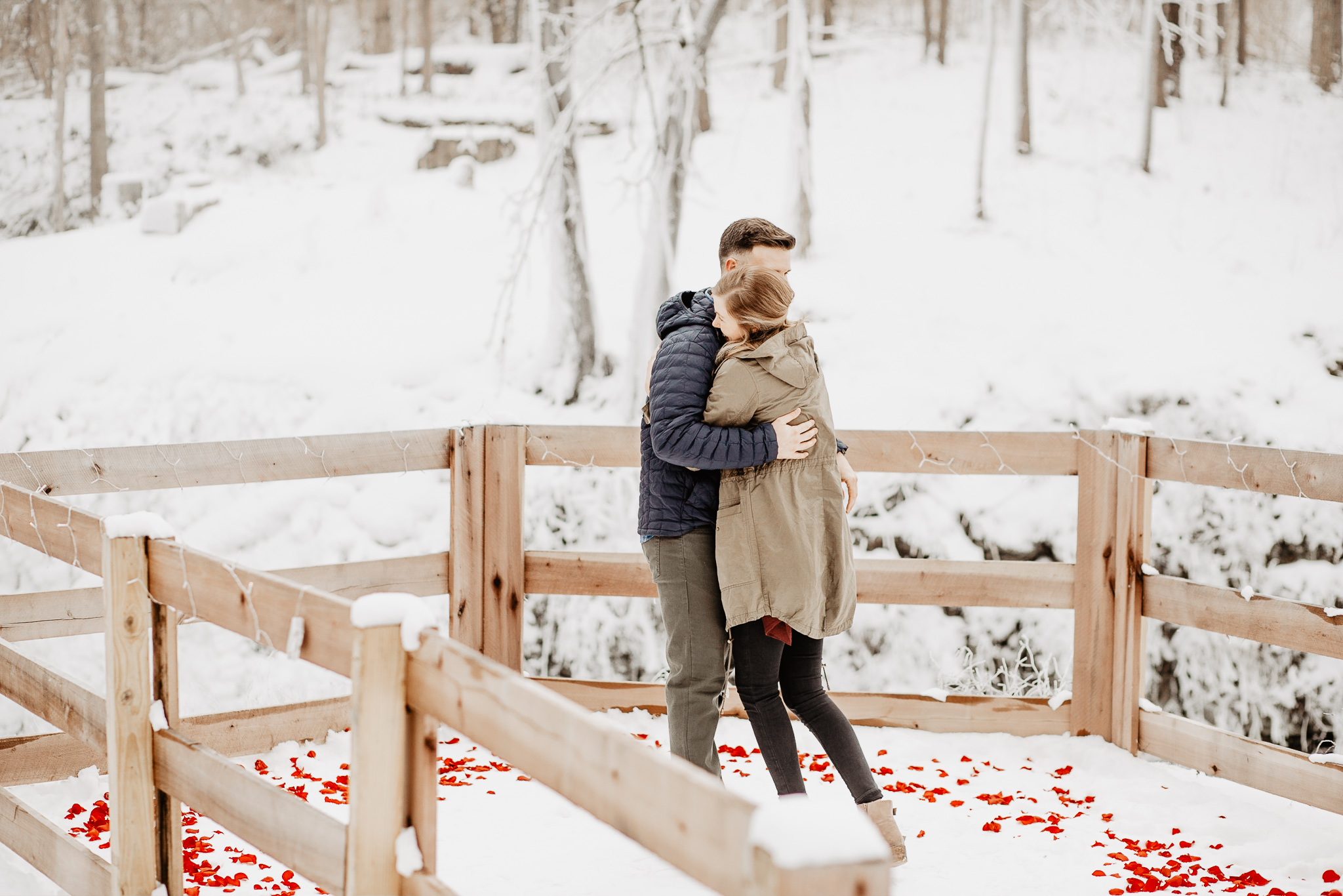 Anna + Stephen | Ohio Waterfall Winter Surprise Proposal | Columbus Wedding + Engagement Photographer | Catherine Milliron Photography