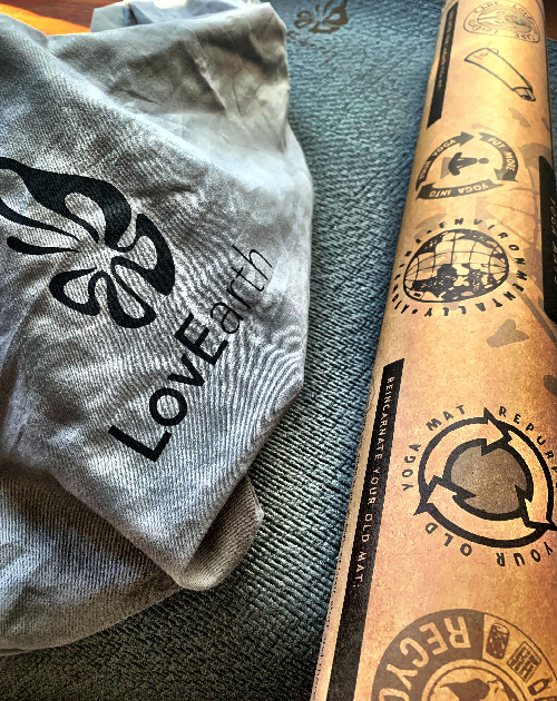 Eco-friendly 4mm luxury yoga mat for studio use, non-slip LovEarth mat for grounded, supportive and dedicated practice