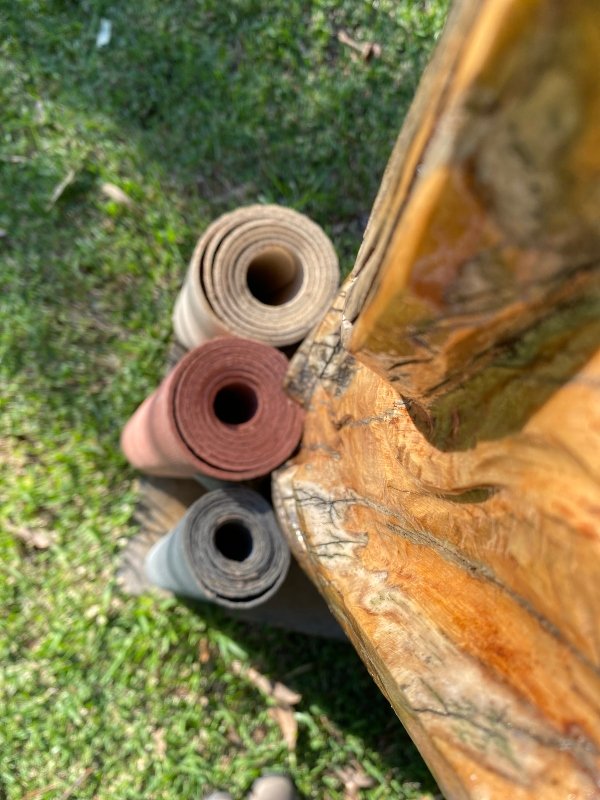 LovEarth natural yoga mats made from rubber and plant fibres, a plastic-free alternative to conventional yoga mats.