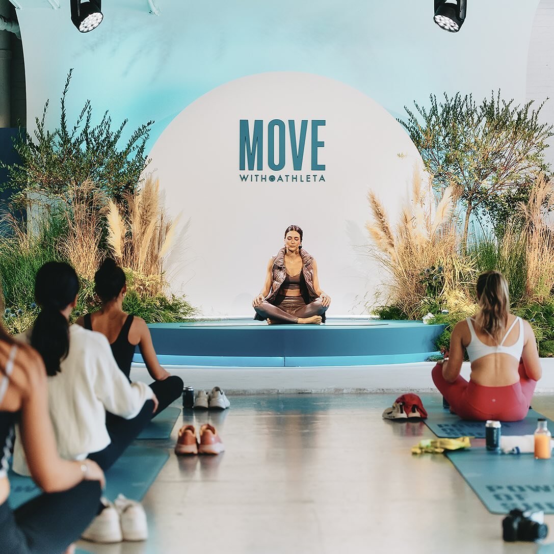 We teamed up with @athleta in NYC to launch their new experiential fitness series, Move With Athleta. One of our highlights was transforming an industrial warehouse into a tranquil yoga studio where women were empowered to feel, and be their best sel