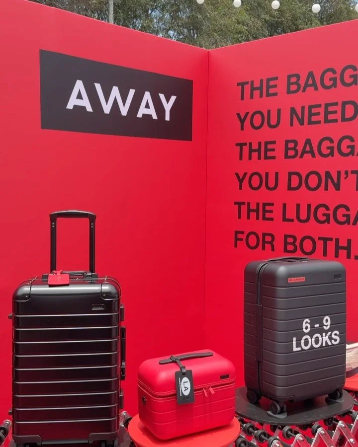 We took the Pride celebration of the Away collab with Willie Norris to West Hollywood - with an airbrush artist tagging bags, a baggage unlock giveaway, a conveyor retail shop, and peek hole bags playing content. 
 The baggage you need, the baggage y