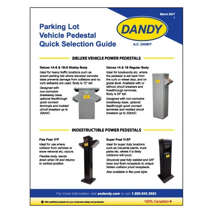 Parking Lot Vehicle Pedestal Quick Selection Guide
