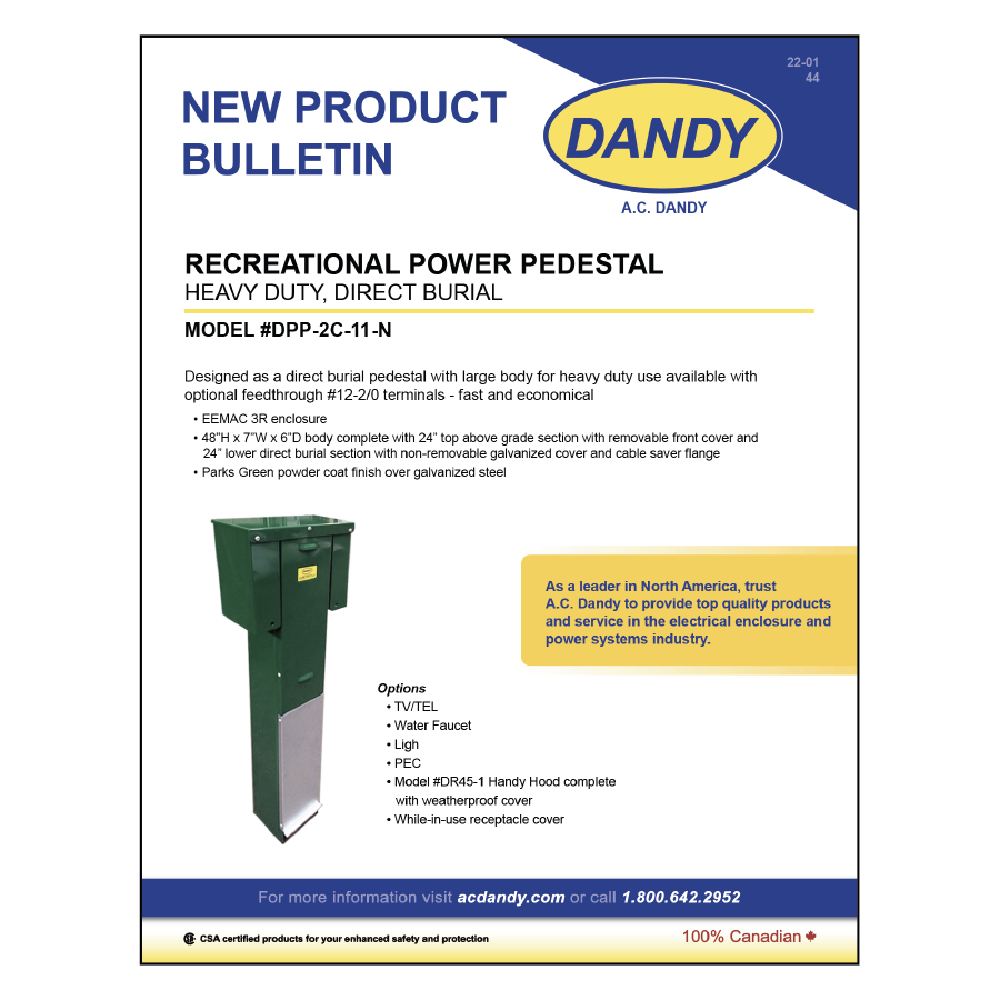 Recreational Power Pedestals - Heavy Duty, Direct Burial