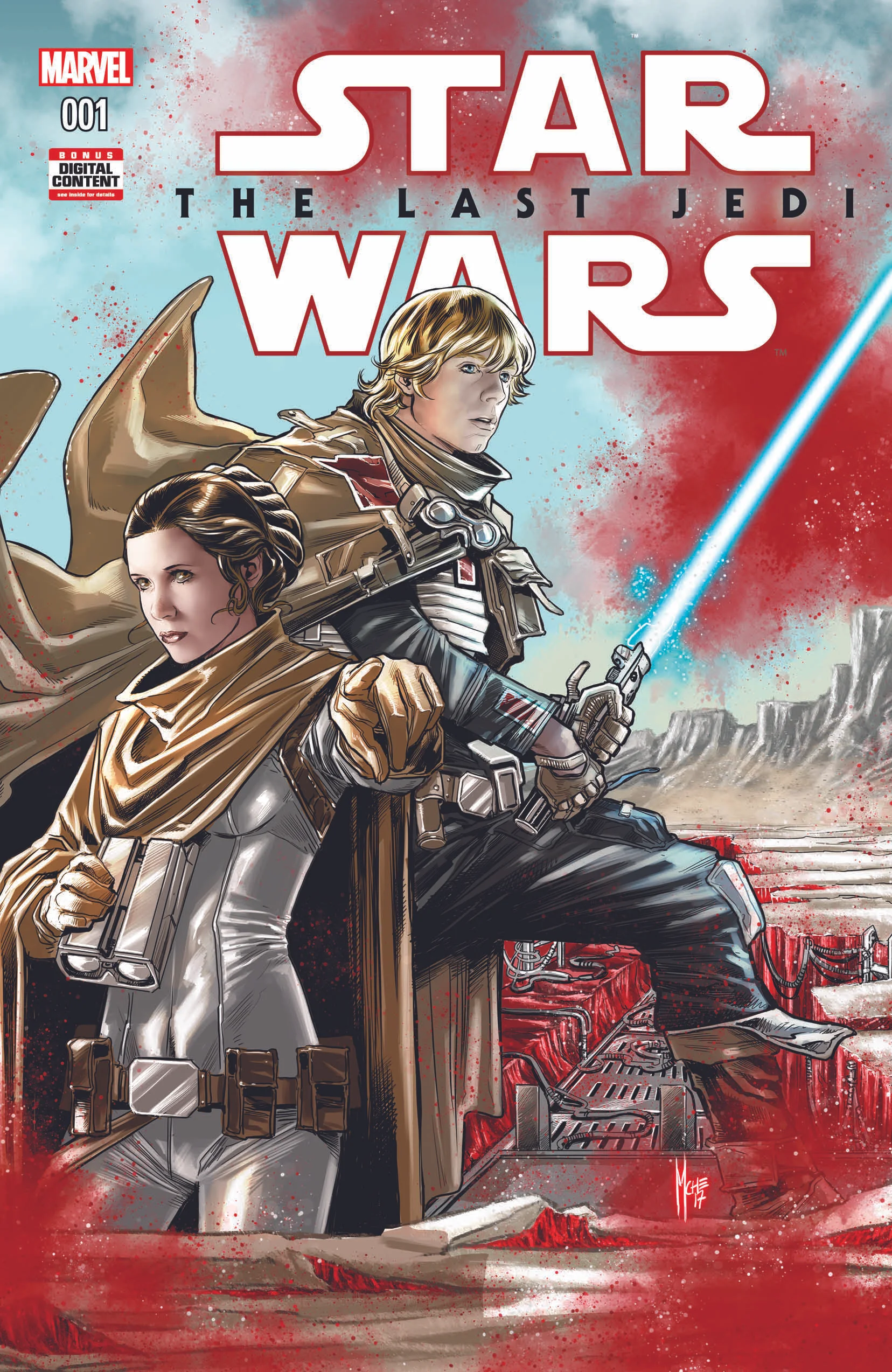 Art by: Marco Checchetto The familiar pop of red on the cover leads me to believe we may get a little more insight into the red mineral hidden beneath the salt-covered surface of Crait.