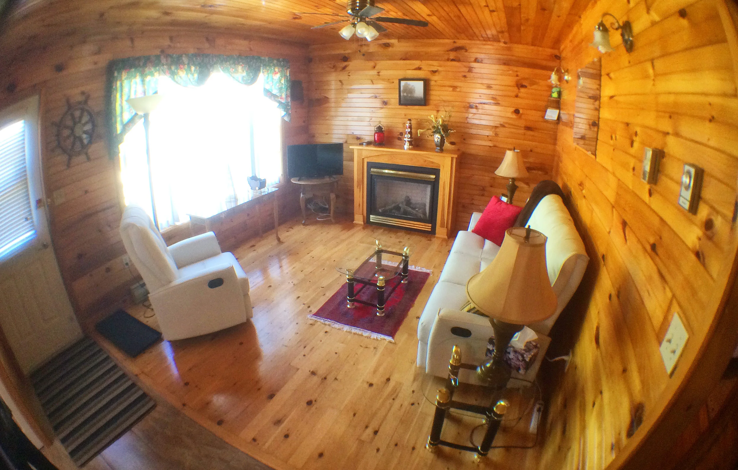 Comfortable pine-finished living room