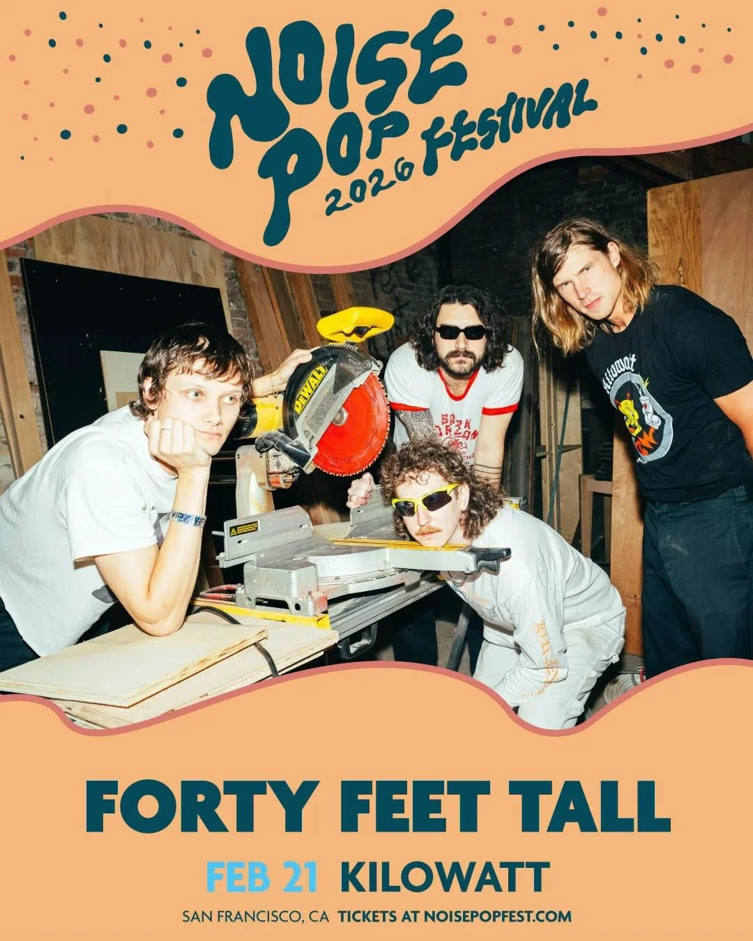 SAN FRANCISCO // we&rsquo;re in ya for @noisepop 2/21 - at our beloved @kilowatt_bar_sf for their three year anniversary. We don&rsquo;t own any other tees. Opening for the legends @deathvalleygirls with @ellieisgrooblen 🤝 
📸 1: @_bellatown_ 
📸 re