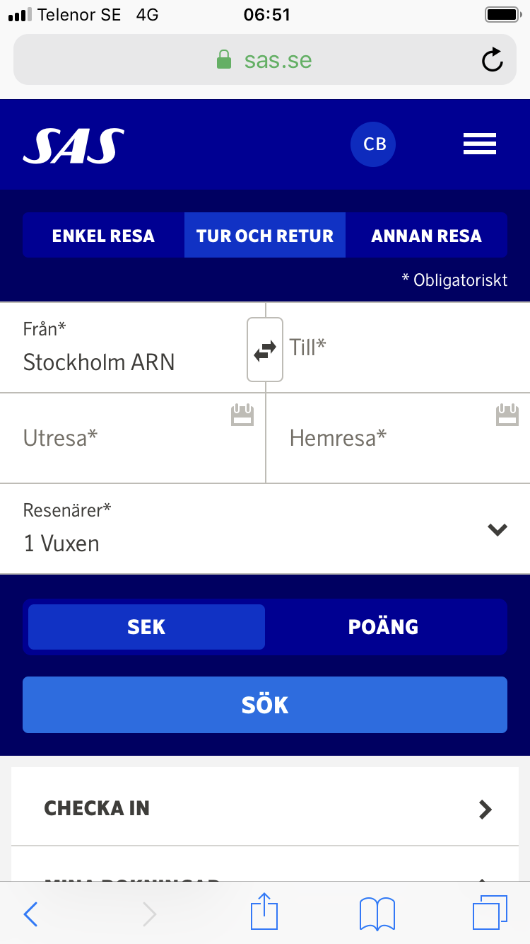 Ett Enklare Satt Att Boka Bonusresor For Eurobonus Med Sas Och