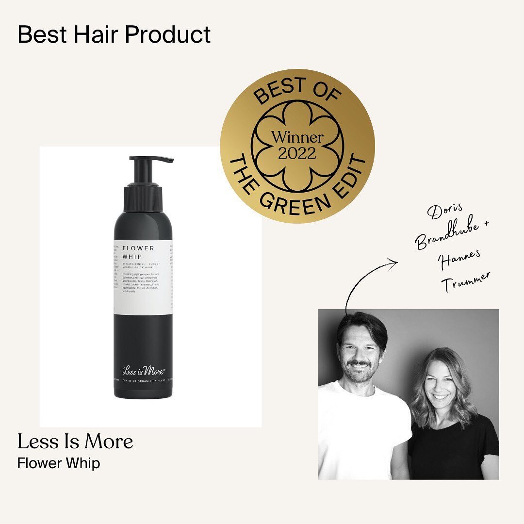 Posted @withregram &bull; @thegreenedit_au Congratulations to Doris Brandhuber and Hannes Trummer, founders of @lessismoreaustralia who won Best Hair Product for their Flower Whip in The Best Of The Green Edit Awards ✨​​​​​​​​​​​​​​​​
​​​​​​​​​​​​​​​