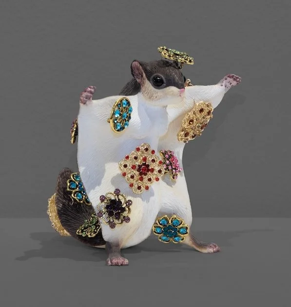 Ready To Jump, s culpture (found objects), 10 × 9 × 8 inch