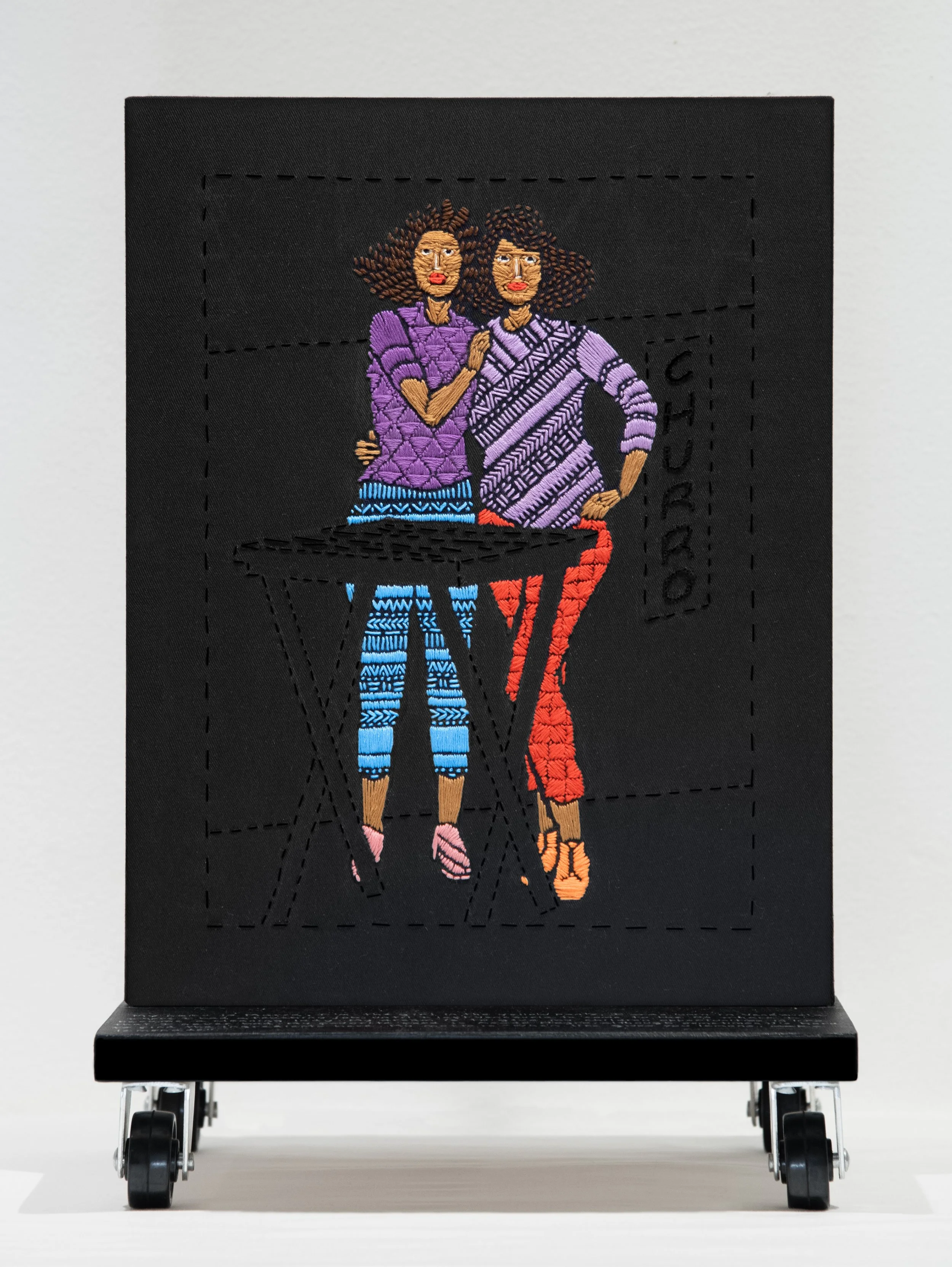  “Domestic Workers and Street Vendors” series is a socially engaged project that explores labor, migration and memory via textile works. It portrays New York based immigrant workers.    I asked my subjects to send me photos of themselves at their pla