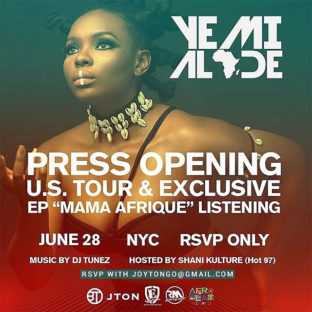 Yemi Alade Press Opening U.S. Tour and Exclusive EP "Mama Afrique" Listening