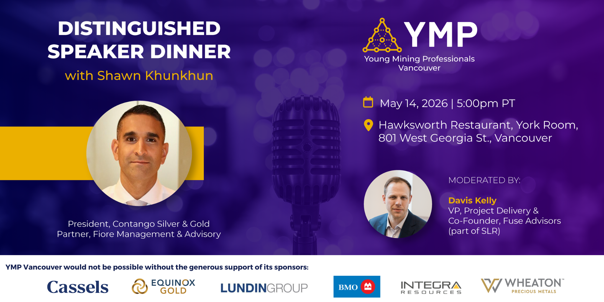 YMP Vancouver - Distinguished Speaker Dinner with Shawn Khunkhun