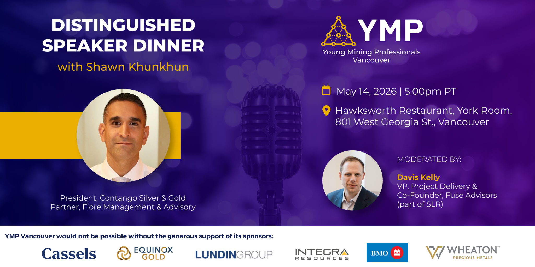 YMP Vancouver - Distinguished Speaker Dinner with Shawn Khunkhun