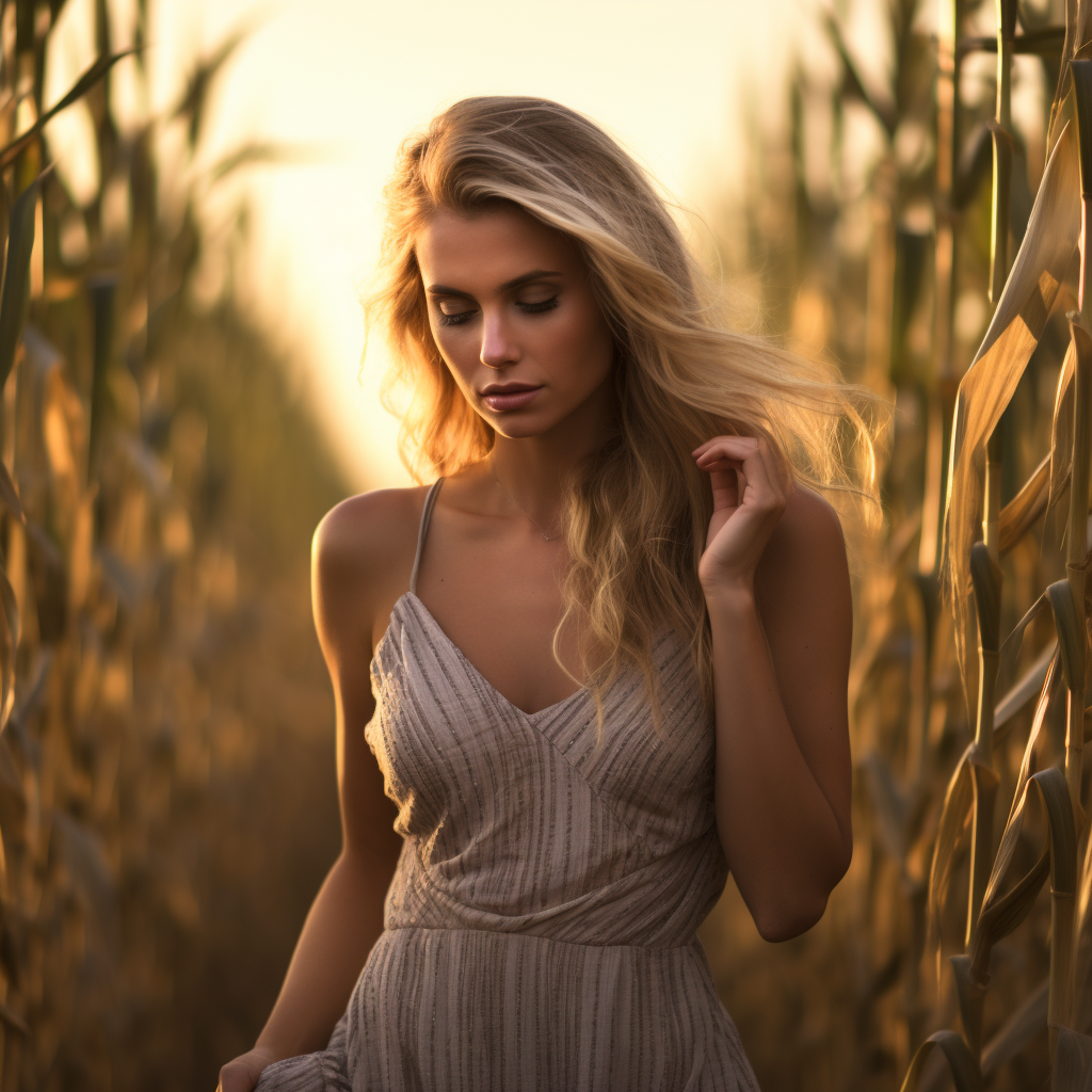 Girl in an cornfield