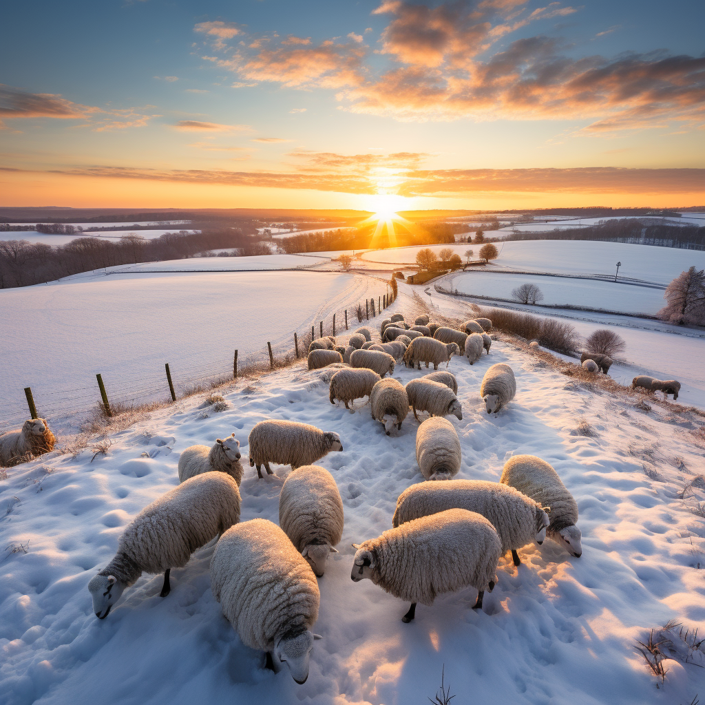 Sheep's in the snow