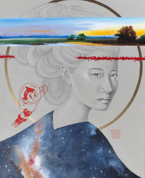 "Away No.2" mixed media 20x16 ©Sara Drescher