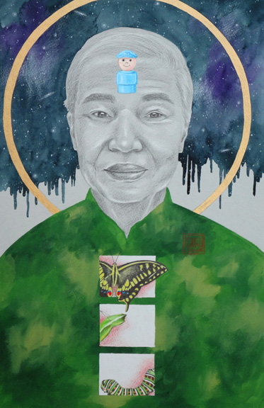 "Seasons" mixed media 24x18 ©Sara Drescher