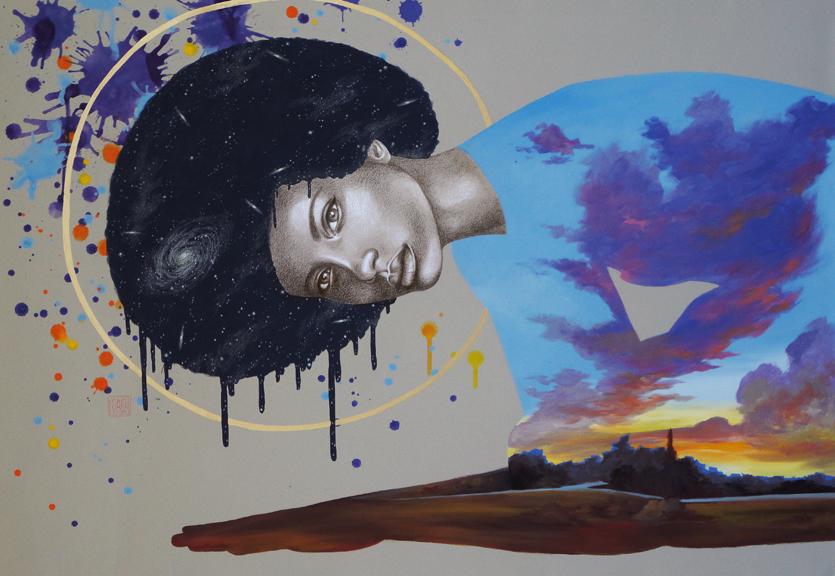 "Denouement" mixed media 36x24 ©Sara Drescher-private collection