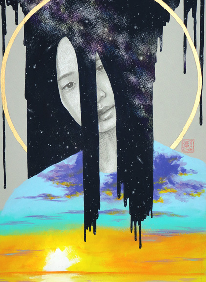"Poured Out" mixed media 20x16 ©Sara Drescher-private collection