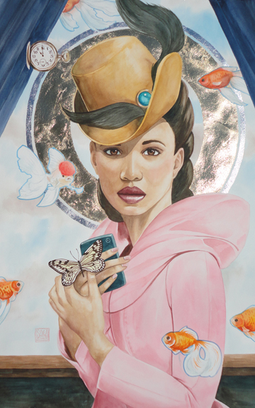 "The Saint Who Wore Pink" watercolor ©Sara Drescher