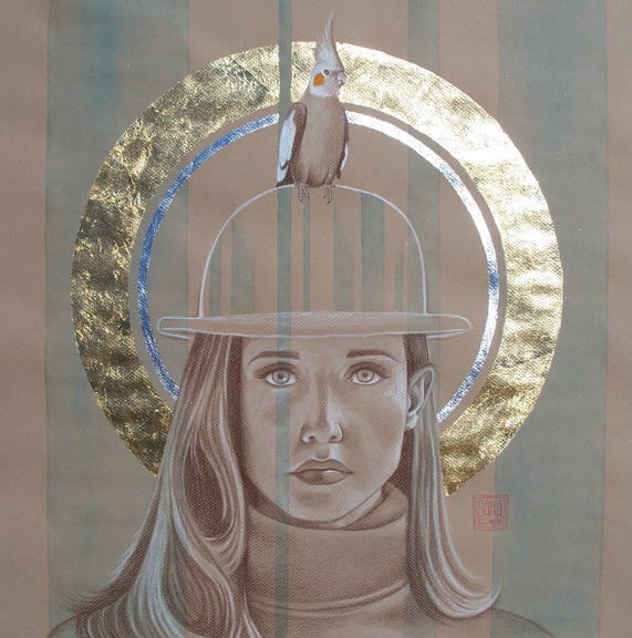 "Cage" mixed media ©Sara Drescher-private collection