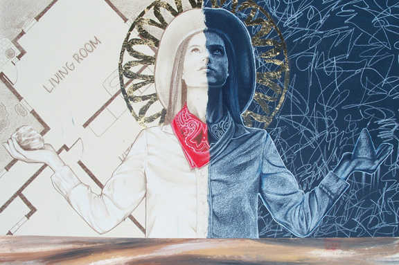 "House of Sand and Stone" mixed media ©Sara Drescher-private collection