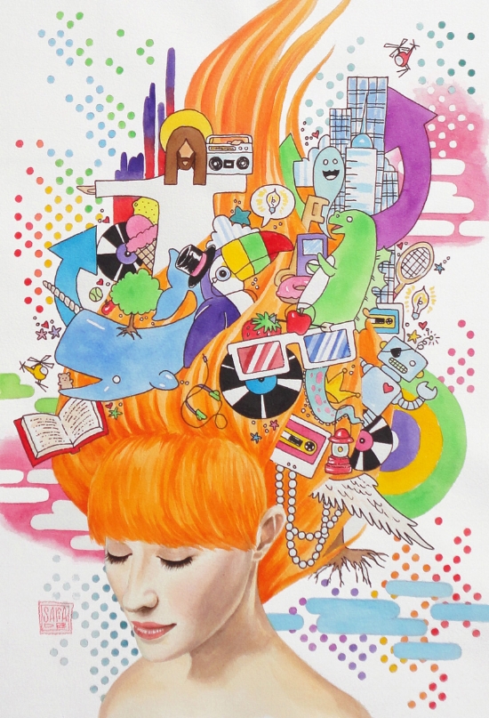 "Musings II" watercolor ©Sara Drescher-private collection