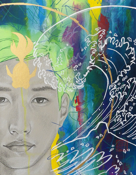 "Crash" mixed media ©Sara Drescher