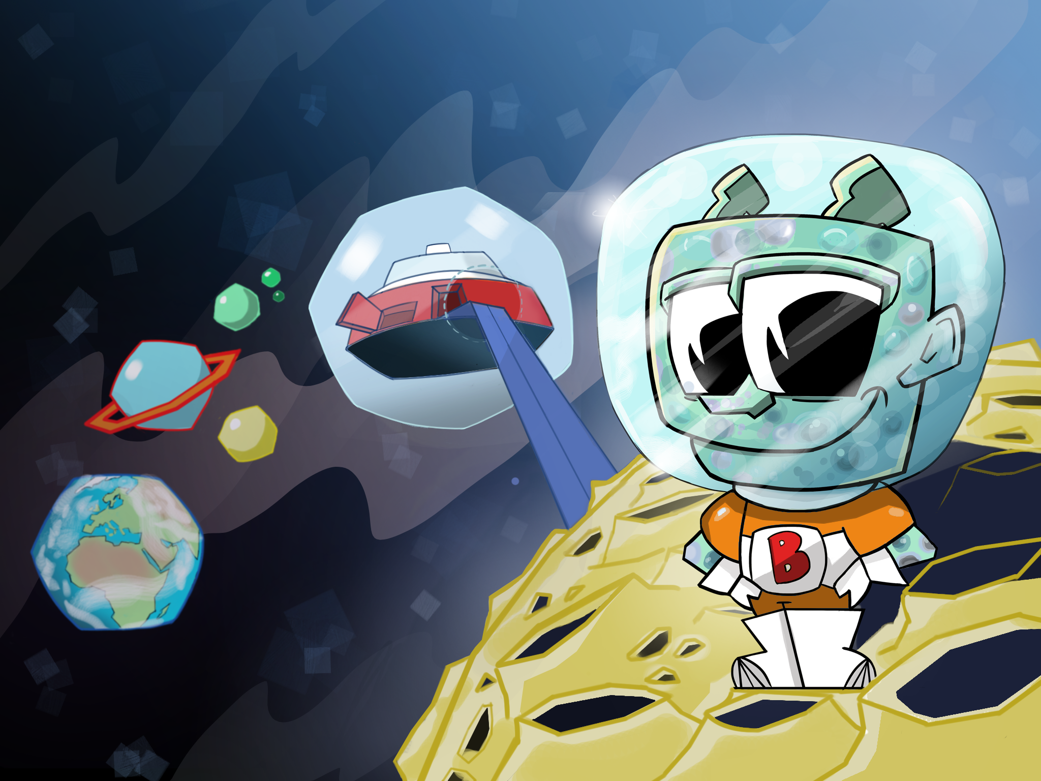 Character design and background for 'Bloop's Saga'