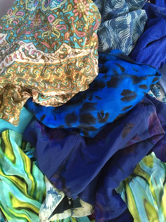 Assorted found fabrics