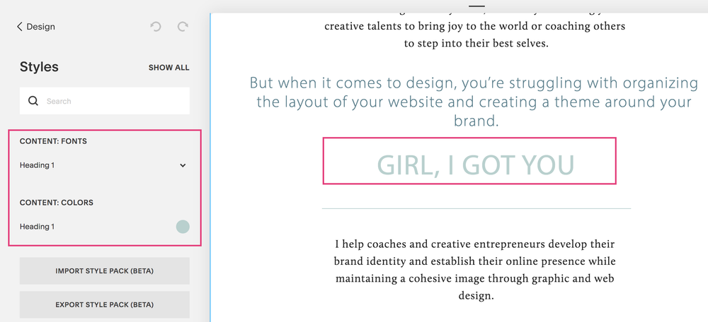 How to Use Squarespace Site Styles | Lauren Taylar