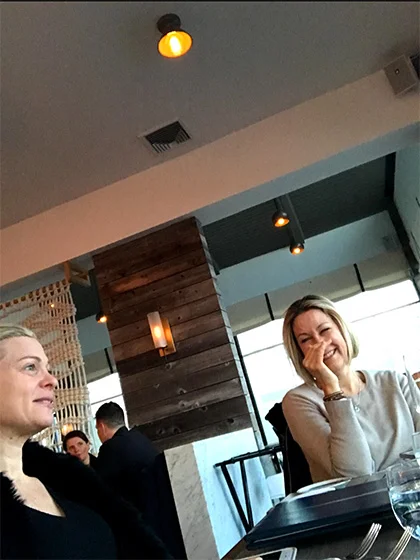 Heather laughing at me. I miss her laugh.