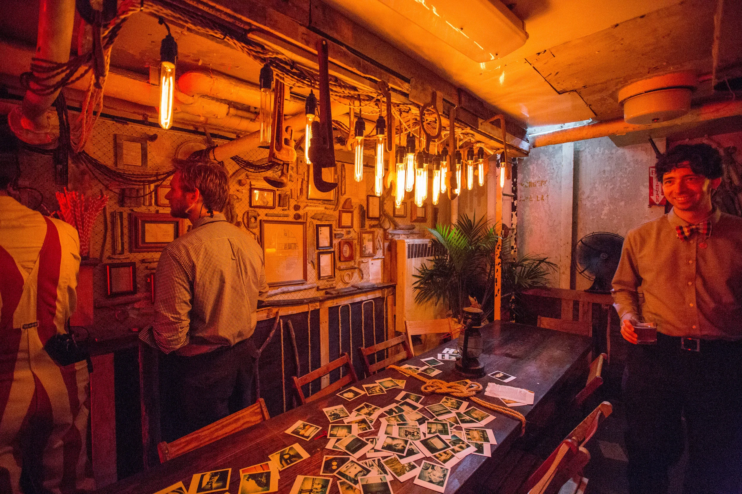 A chandelier measured guests' blood alcohol content and triggered coruscating animations across the Edison bulbs depending on the level of alcohol present.