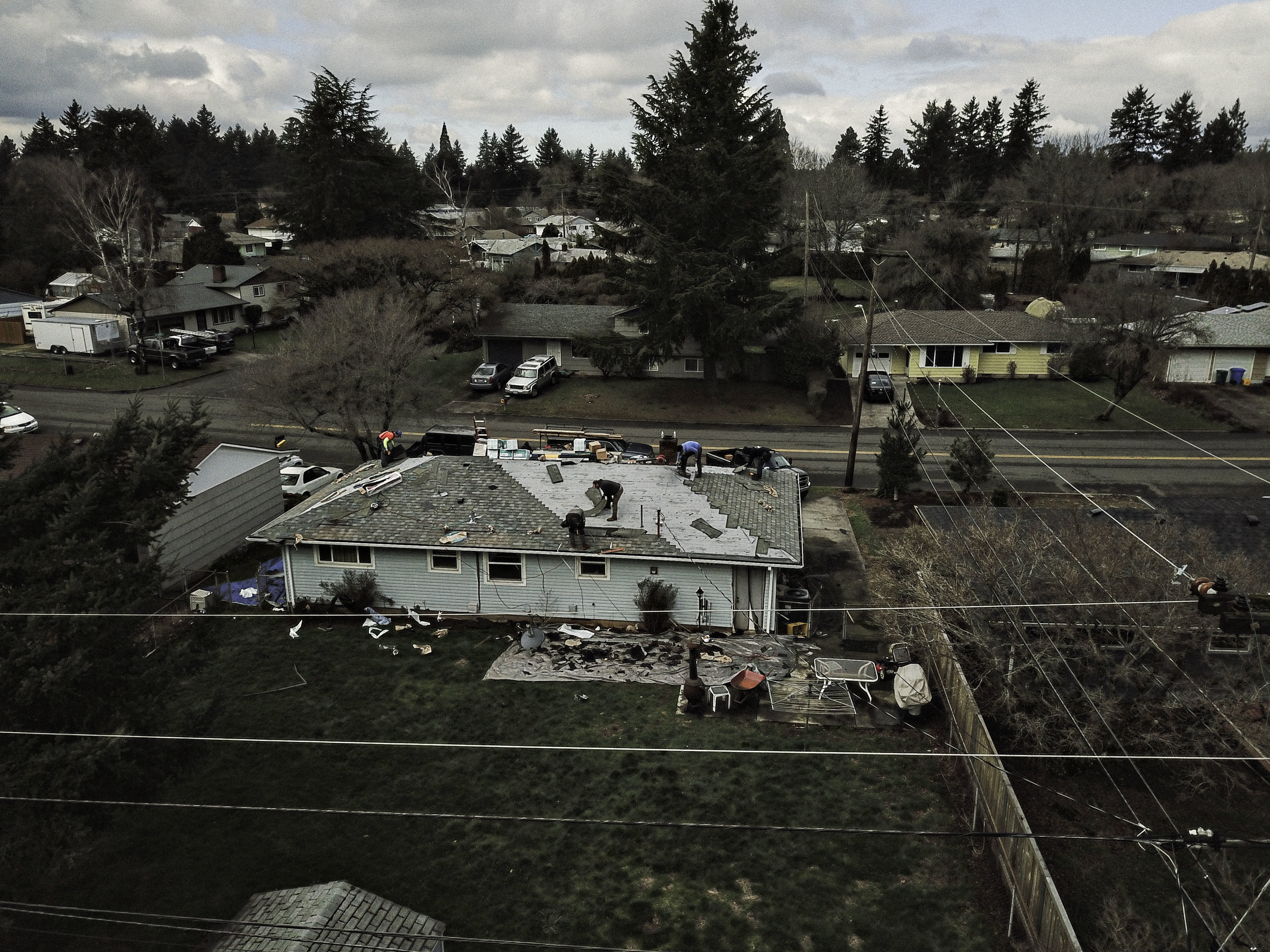 Roof Replacement in Progress Portland, Oregon