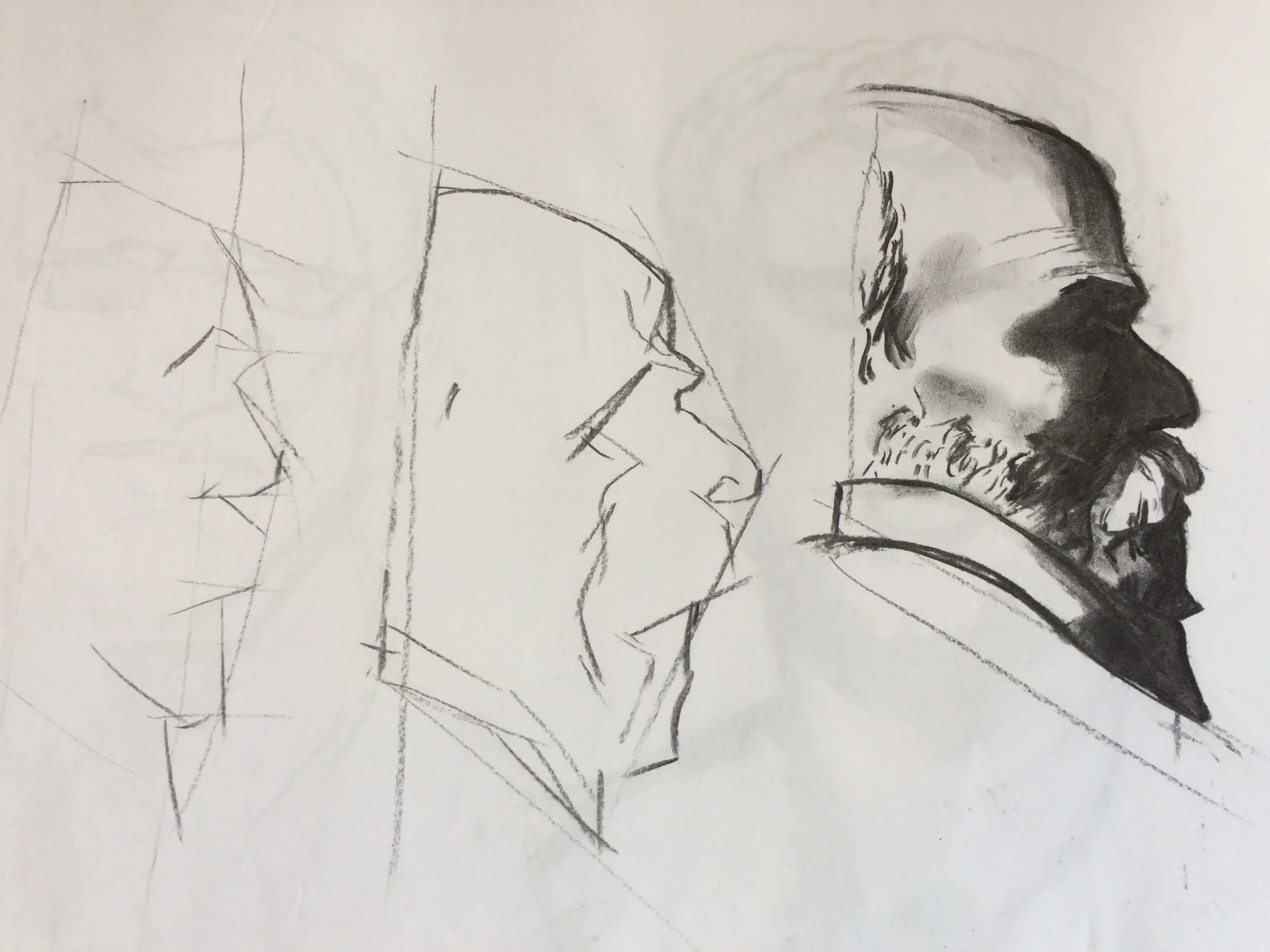 Sketching with charcoal...