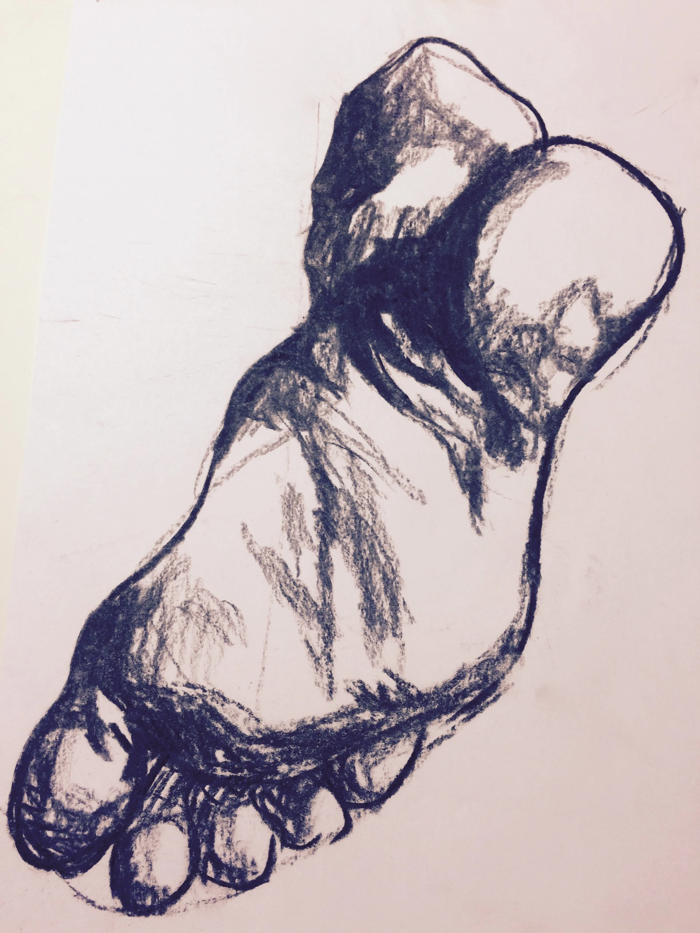 Sketching with charcoal...