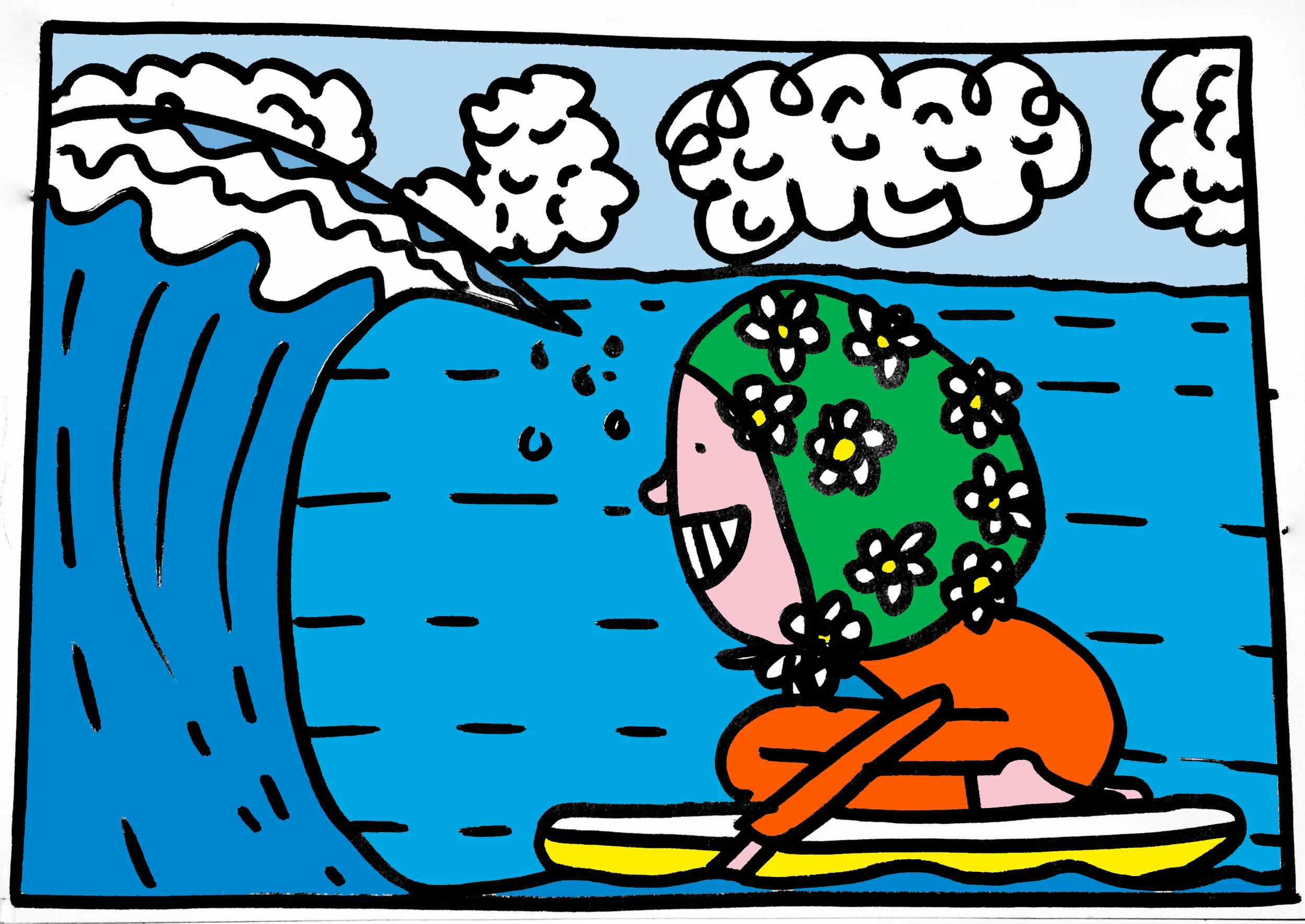Flowery swim cap