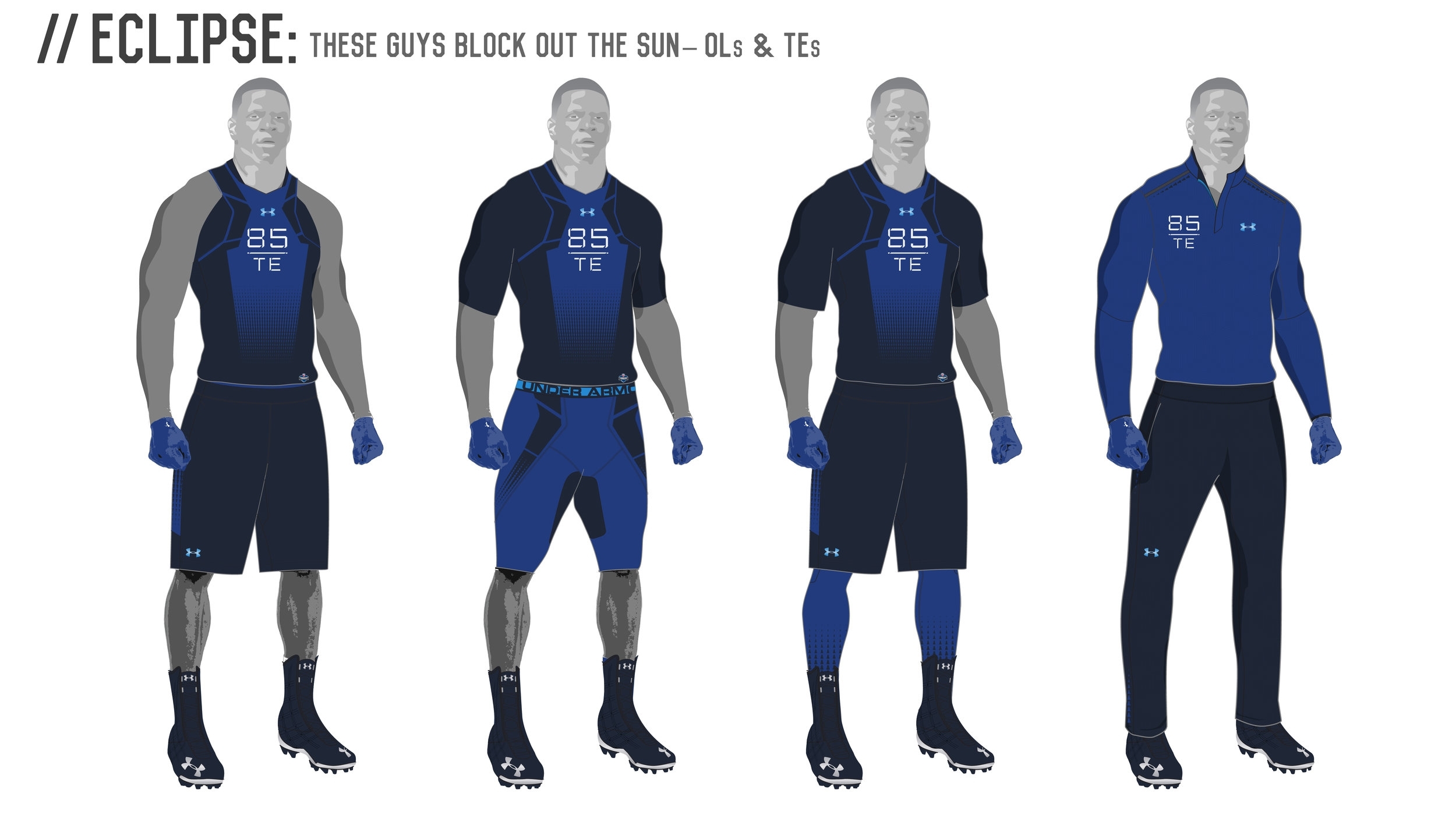 Day Two. Solar Flare. Quarterbacks, Wide Receivers, Running Backs. Bright Orange and Hi-Vis Yellow designed to evoke the bright future these stars hope to achieve in The League