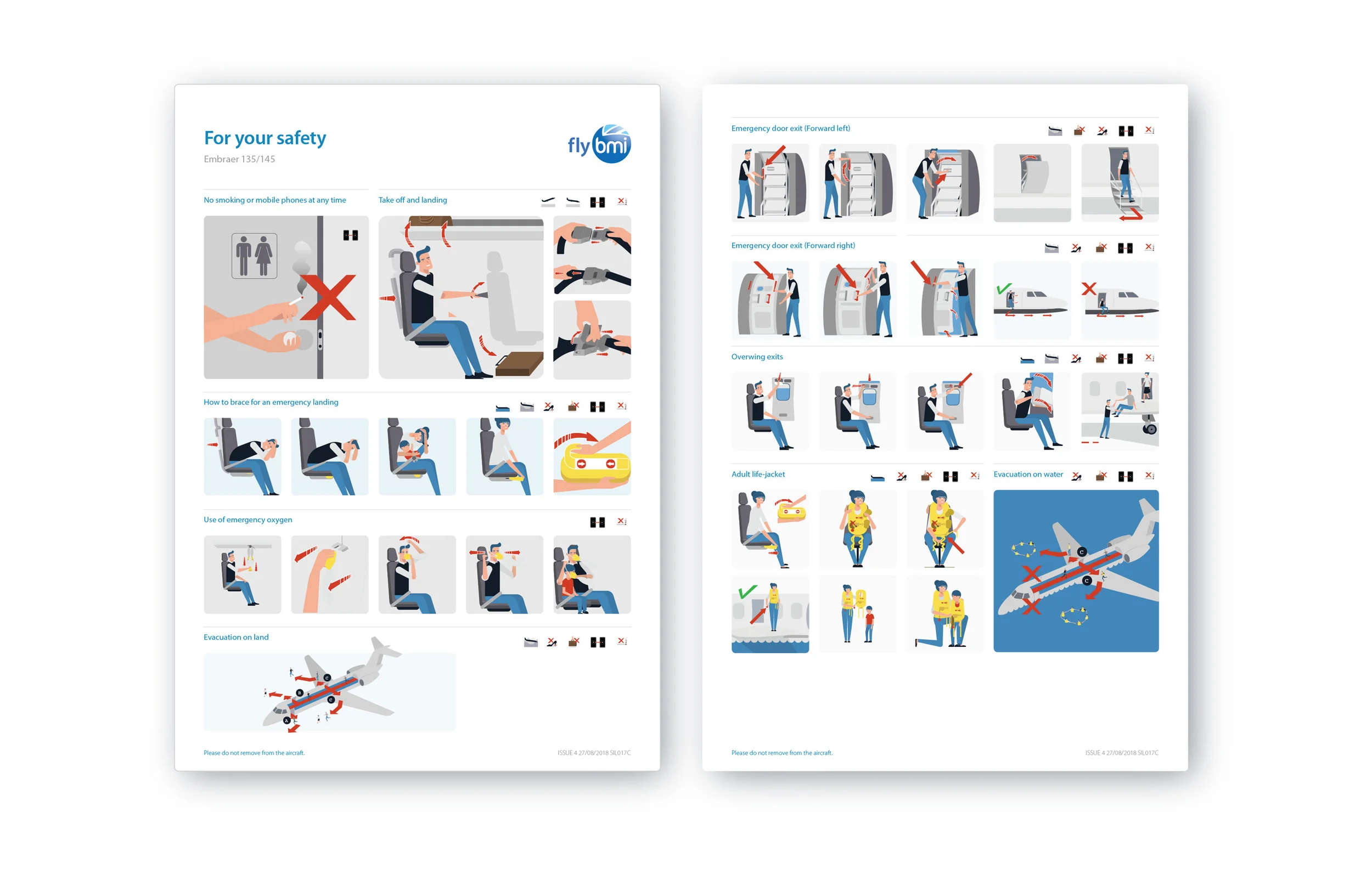 Increased use of illustration (Safety card)