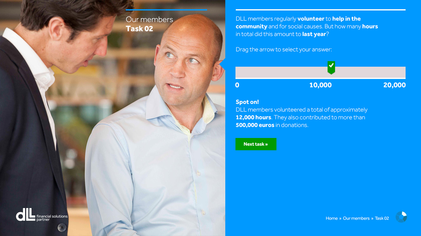 Page example from onboarding tool