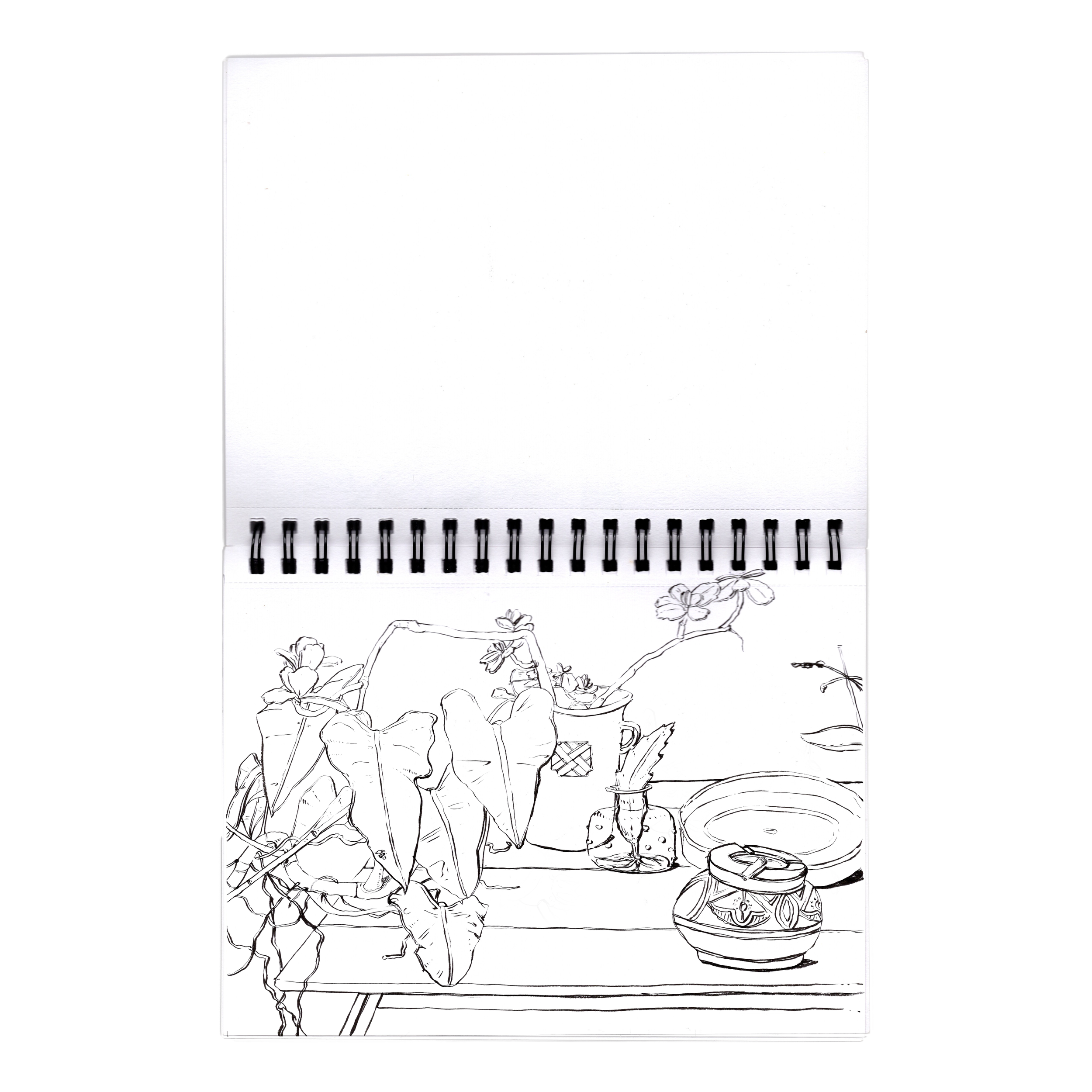 Blue Brush Notebook - Garden Table Plants.png