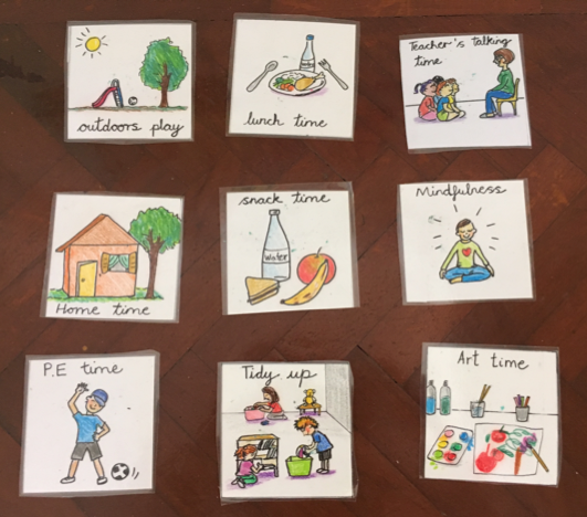 Personalised symbols for students at the Unique school
