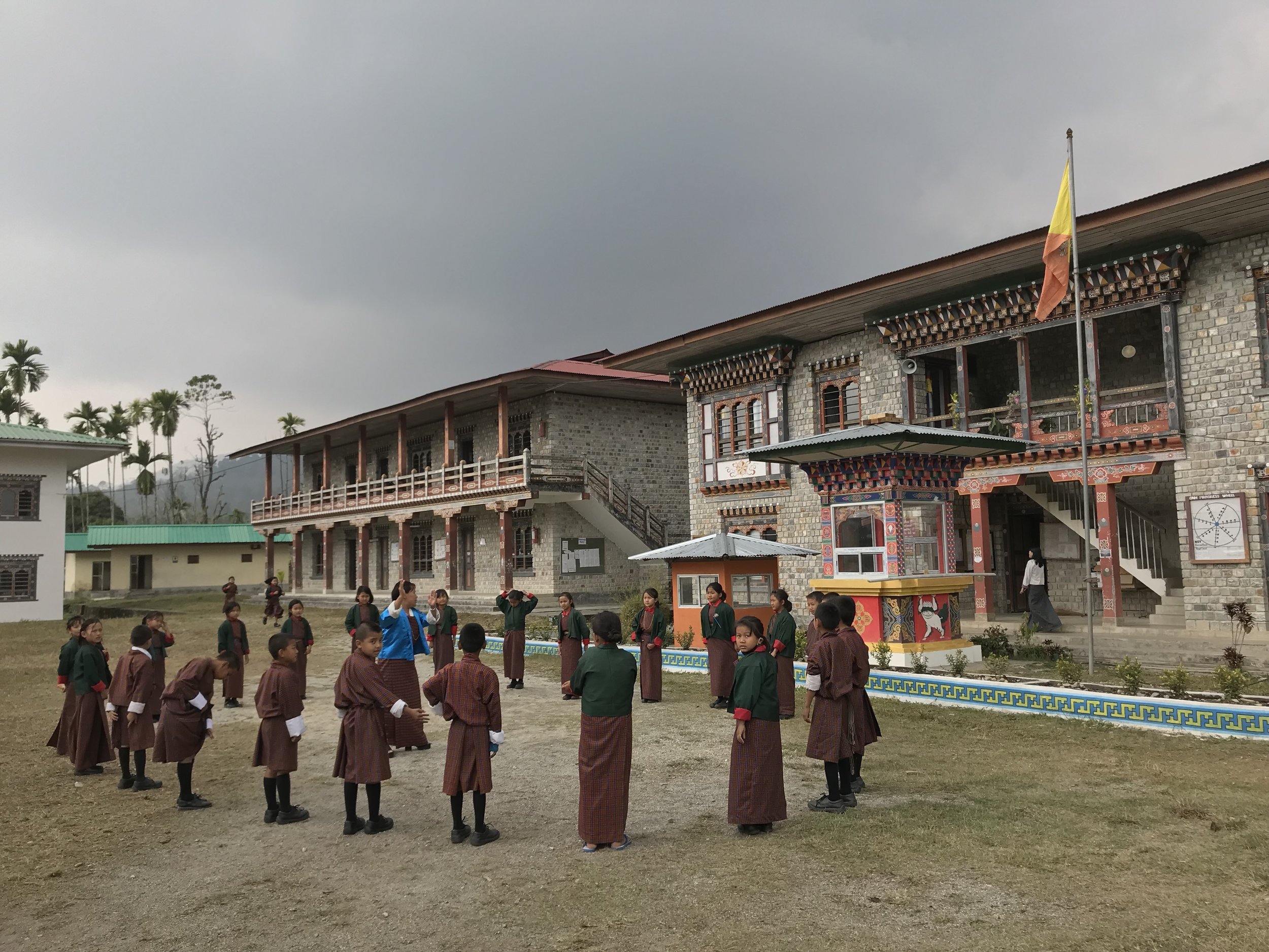Students engage in an outdoor learning activity.