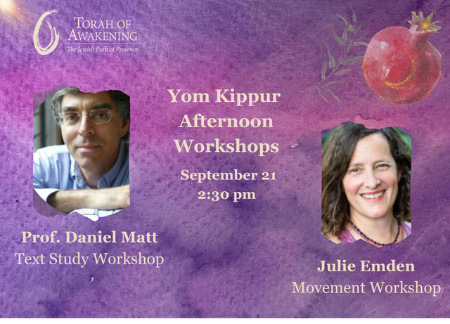 Yom Kippur Workshop at Torah of Awakening | In-Person 