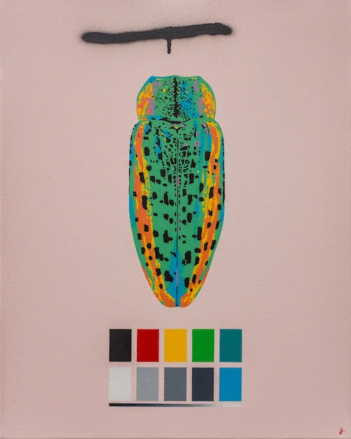 RHIZOME I acrylic, flashe, and spray paint on canvas, 20 x 16 inches