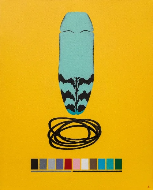 RHIZOME IV acrylic, flashe, and spray paint on canvas, 20 x 16 inches